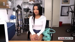 This Small Tits Latina Is Sucking A Huge Black Cock At A Fake Casting.