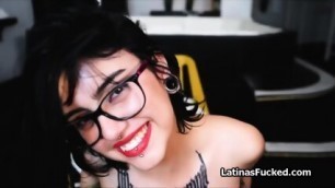 Slutty Latina In Glasses Wants Big Dick