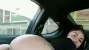 Phat Ass Latina Showing off that Pussy in the Front Seat