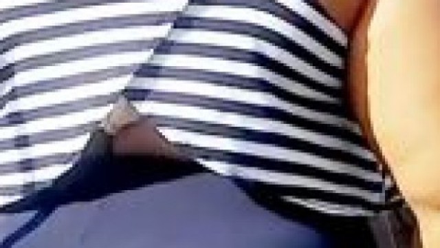 Latina BBW Busty Thong in See thru Pants