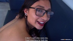 Eva Cuervo Sweet Latina Eva Cuervo gets cum on her glasses in hot pickup and fuck