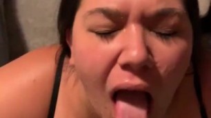 Huge facial for cute Latina slut with big tits begging like a dumb whore “give me your cum” — sillyslutwife