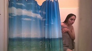 19 years old Latina Teen meth head taking a shower hidden cam l