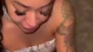 Latina slim exotica sucks black guy dick