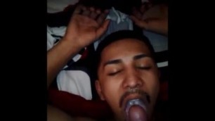 Cumming on hot latinos face